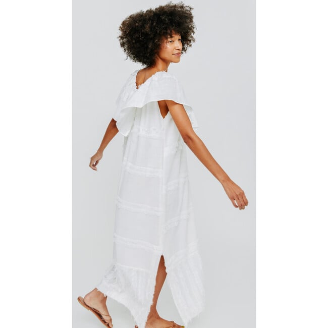 Women's Capri Dress, White Fringe - Dresses - 3