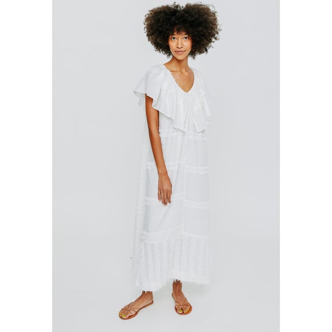 Women's Capri Dress, White Fringe - Dresses - 4