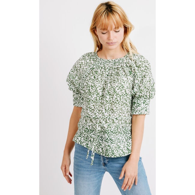 Women's Vienna Drawstring Waist Blouse, Ivy - Blouses - 3