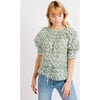 Women's Vienna Drawstring Waist Blouse, Ivy - Blouses - 3