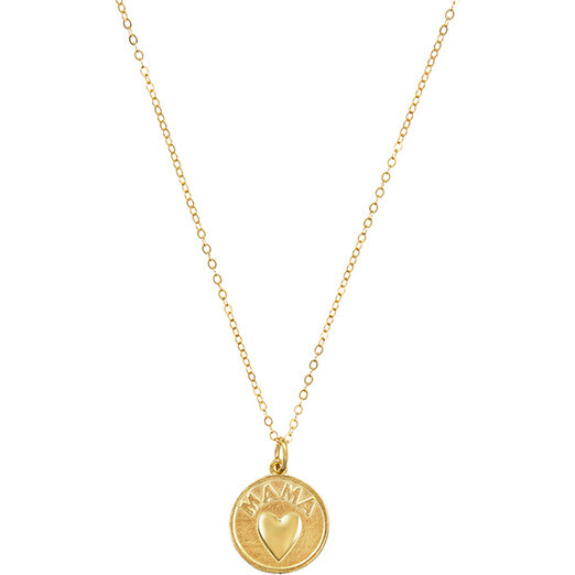 Round MAMA Heart Coin Necklace