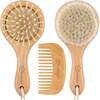 Baby Round Hair Brush and Comb Set, Walnut - Hair Accessories - 1 - thumbnail