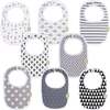 8-Pack Urban Drool Bibs Set for Baby Boys and Girls, Grayscale - Bibs - 1 - thumbnail