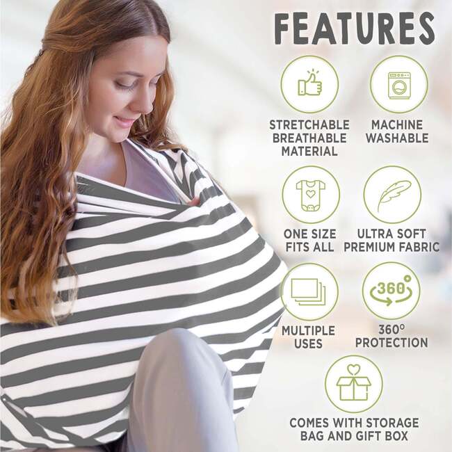 All in 1 Multi-Use Cover, BFF Gray - Nursing Covers - 2