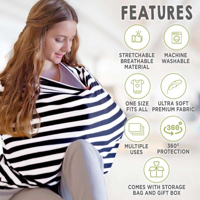 All in 1 Multi-Use Cover, BFF Black - Nursing Covers - 2