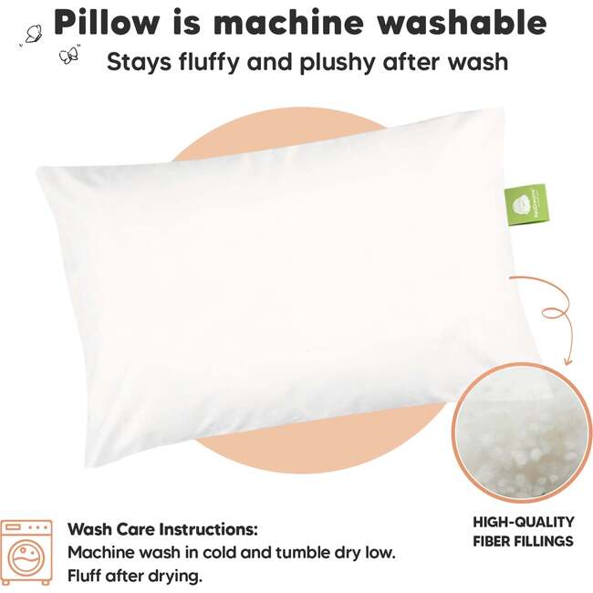 2-Pack Toddler Pillows, Soft White - Nursing Pillows - 4