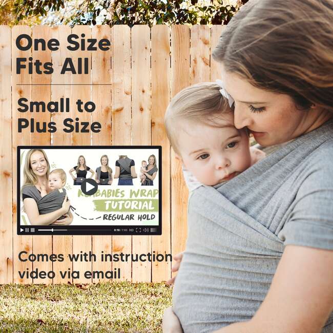 Baby Wrap Carrier, Classic Gray - Carriers - 4