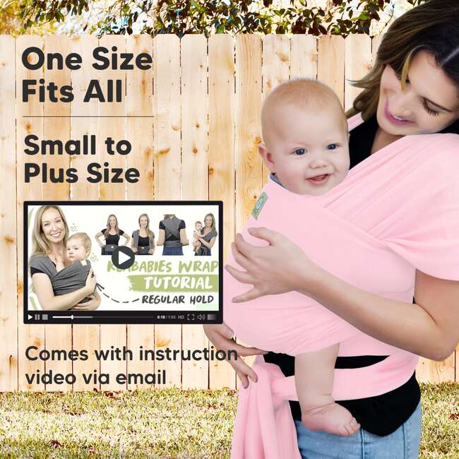 Baby Wrap Carrier, Sweet Pink - Carriers - 4