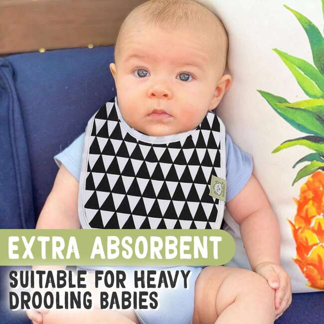 8-Pack Urban Drool Bibs Set for Baby Boys and Girls, Grayscale - Bibs - 5
