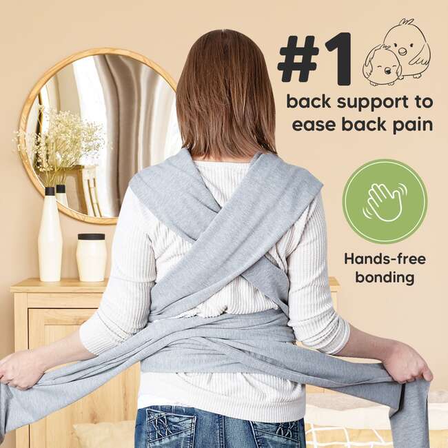 Baby Wrap Carrier, Classic Gray - Carriers - 5