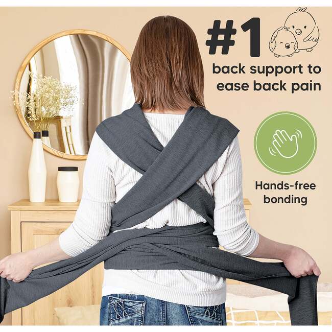 Baby Wrap Carrier, Mystic Gray - Carriers - 5