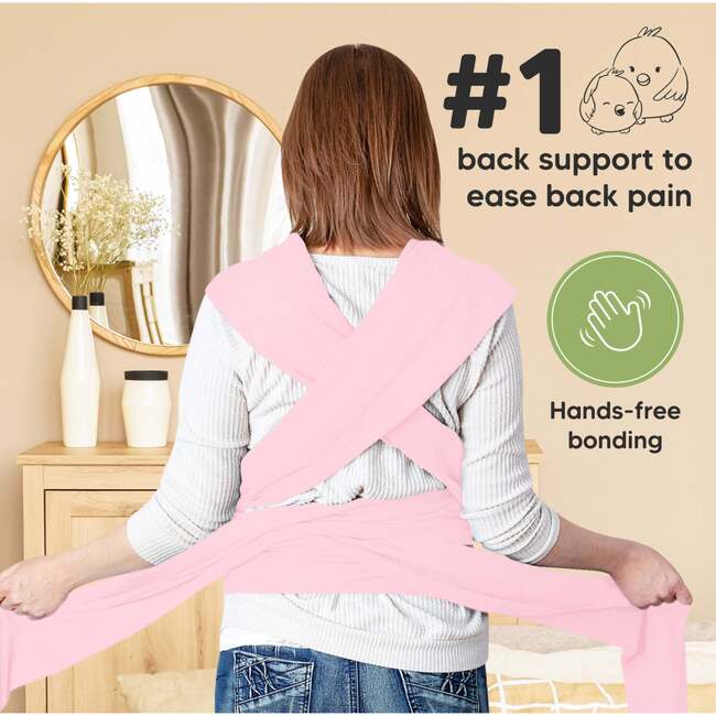 Baby Wrap Carrier, Sweet Pink - Carriers - 5