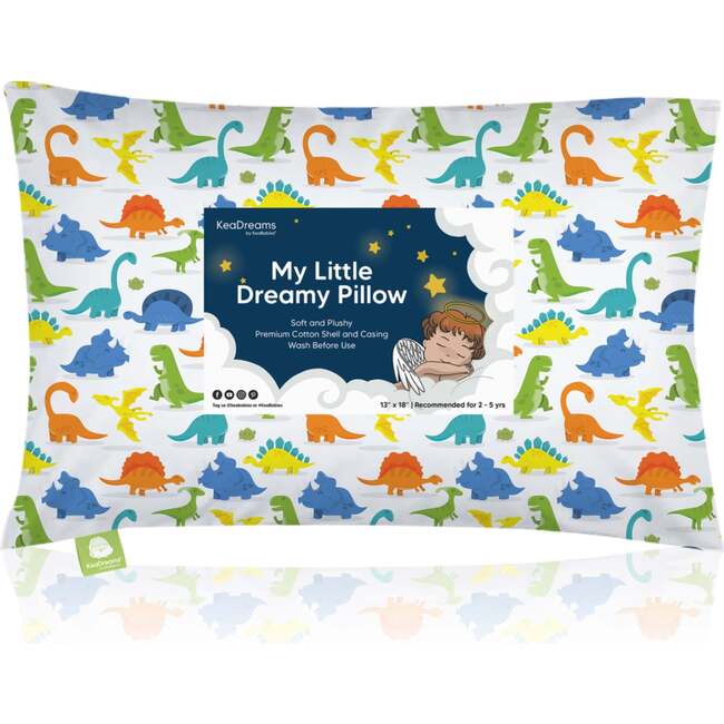 Toddler Pillow with Pillowcase, Happy Dino