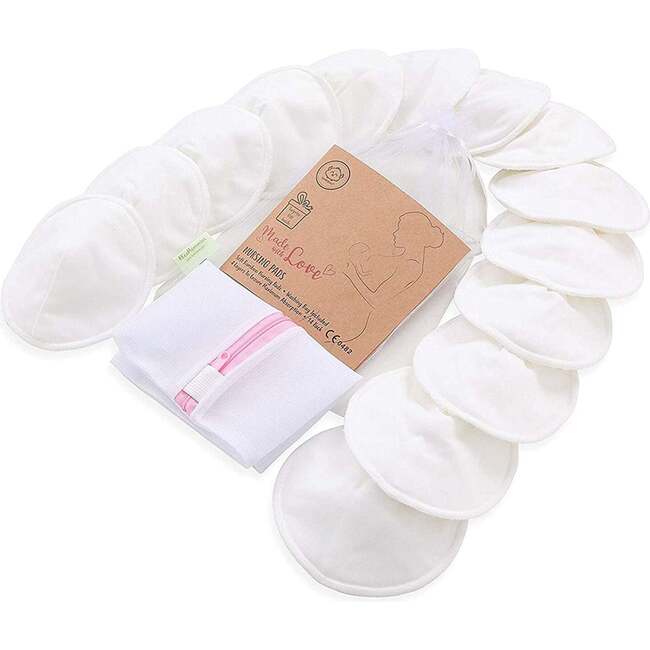Women's Comfy Organic Nursing Pads, Soft White