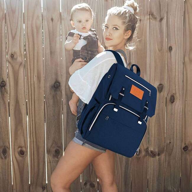 Explorer Diaper Backpack, Navy Blue - Carriers - 4