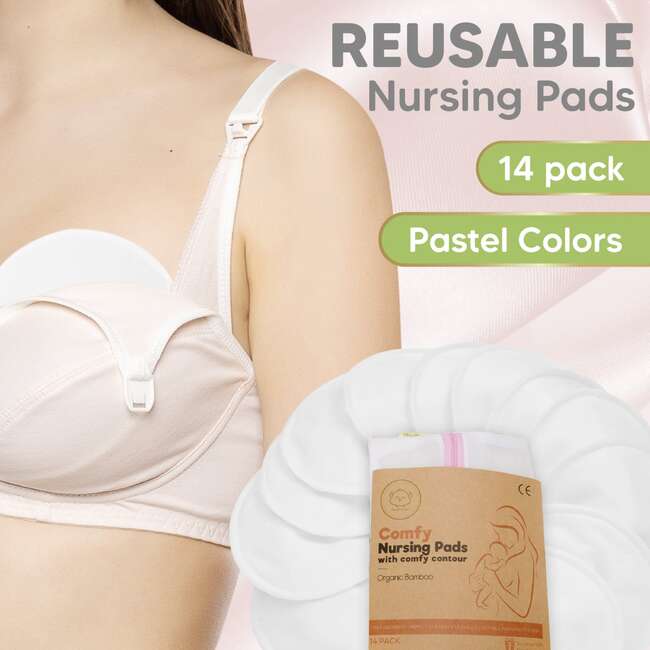 Women's Comfy Organic Nursing Pads, Soft White