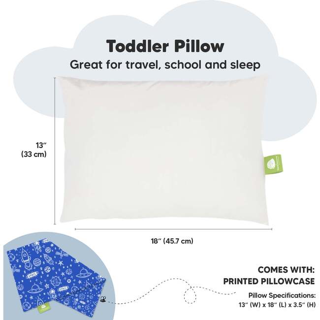 Toddler Pillow with Pillowcase, Off to Space - Nursing Pillows - 3