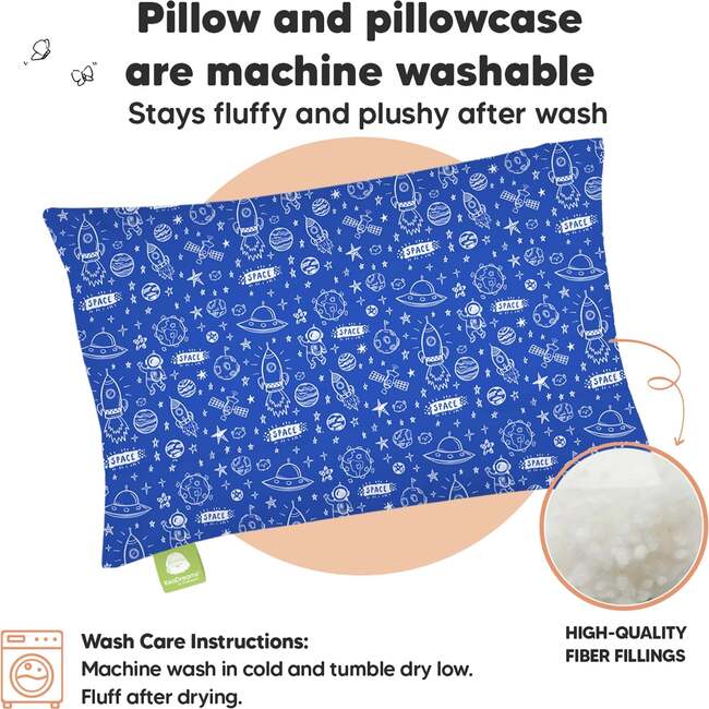 Toddler Pillow with Pillowcase, Off to Space - Nursing Pillows - 4