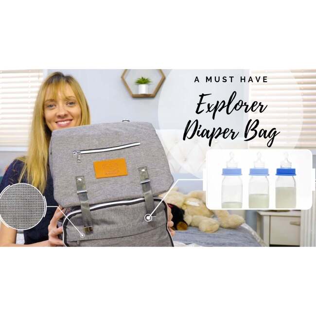 Explorer Diaper Backpack, Classic Gray - Carriers - 4