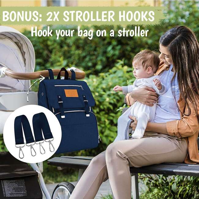 Explorer Diaper Backpack, Navy Blue - Carriers - 6