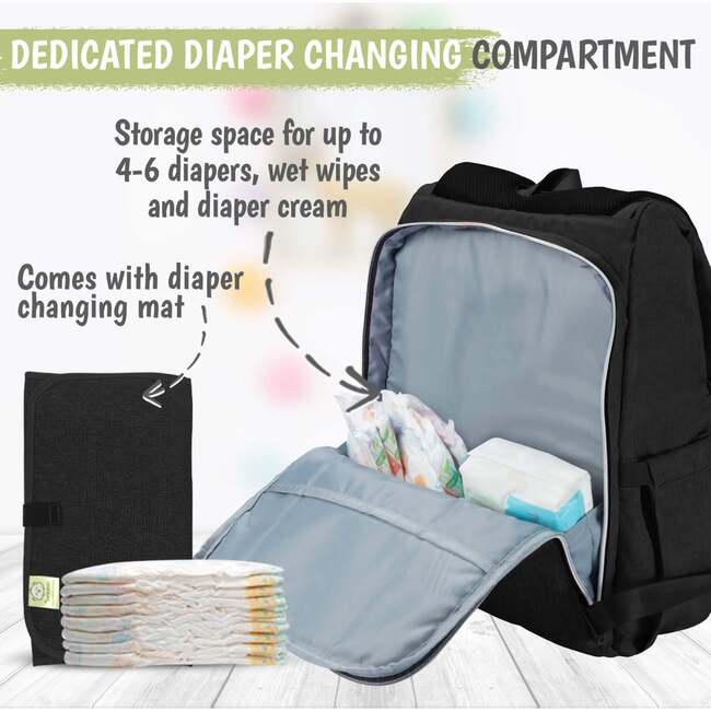 Explorer Diaper Backpack, Trendy Black - Carriers - 5
