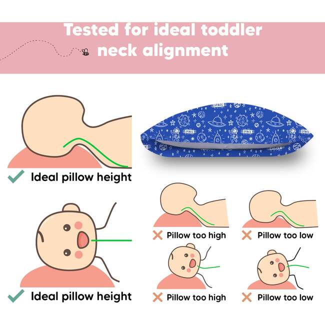Toddler Pillow with Pillowcase, Off to Space - Nursing Pillows - 6