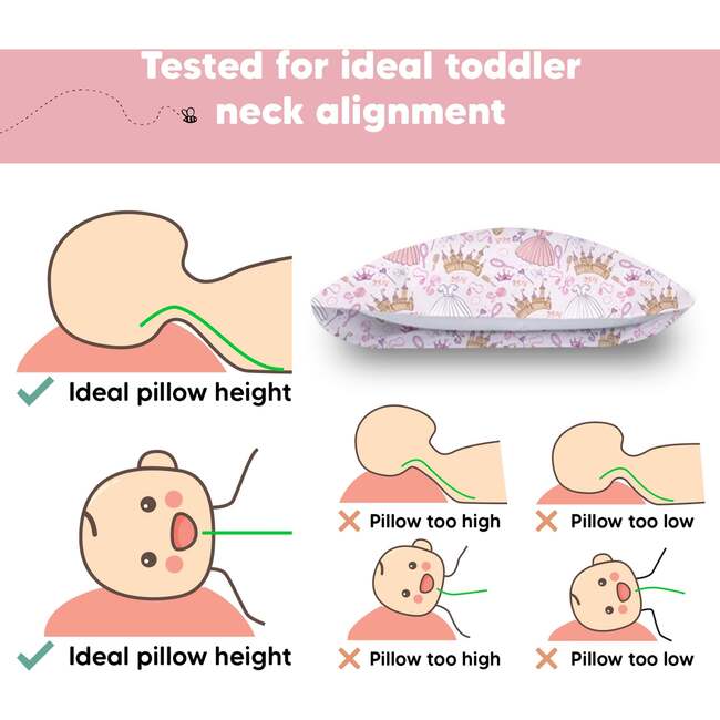 Toddler Pillow with Pillowcase, Dear Princess - Nursing Pillows - 6