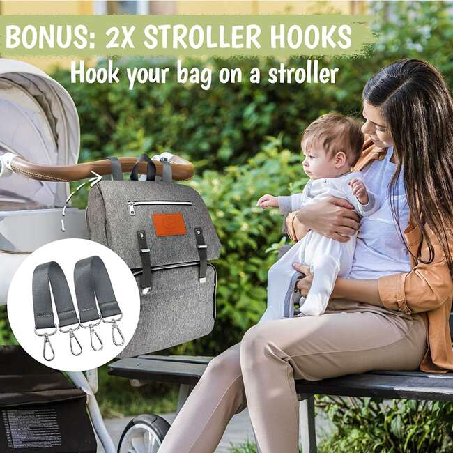 Explorer Diaper Backpack, Classic Gray - Carriers - 6