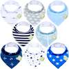 8-Pack Organic Baby Bandana Drool Bibs for Boys and Girls, Adventurer - Bibs - 1 - thumbnail
