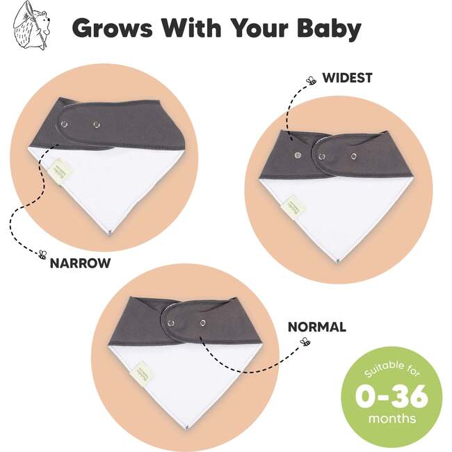 8-Pack Organic Bandana Bibs Set for Baby Girls and Boys, Basics - Bibs - 3