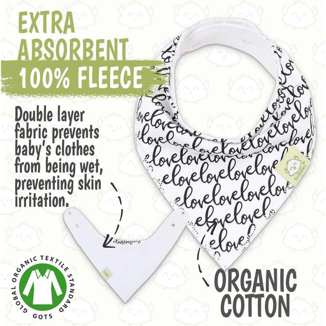 8-Pack Organic Baby Bandana Drool Bibs for Boys and Girls, Monochrome - Bibs - 3