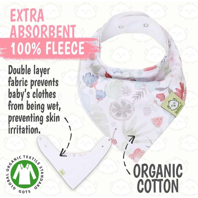 8-Pack Organic Bandana Bibs Set for Baby Girls and Boys, Bloom - Bibs - 3