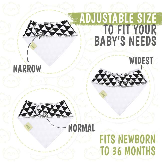 8-Pack Organic Baby Bandana Drool Bibs for Boys and Girls, Monochrome - Bibs - 4