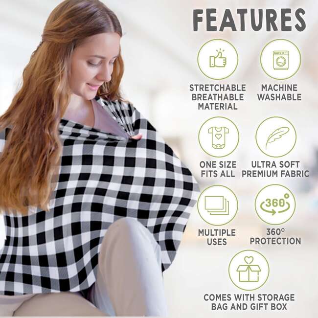 All in 1 Multi-Use Cover, Gingham - Nursing Covers - 2
