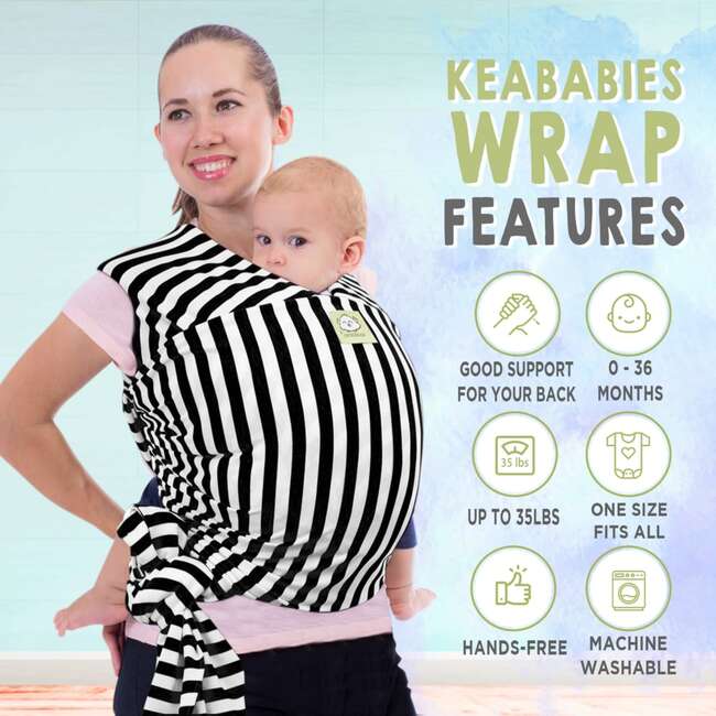 Baby Wrap Carrier, Black Stripes