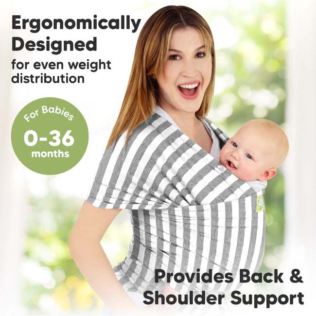 Baby Wrap Carrier, Gray Stripes