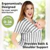 Baby Wrap Carrier, Gray Stripes - Carriers - 2 - thumbnail