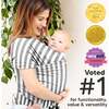 Baby Wrap Carrier, Gray Stripes - Carriers - 3