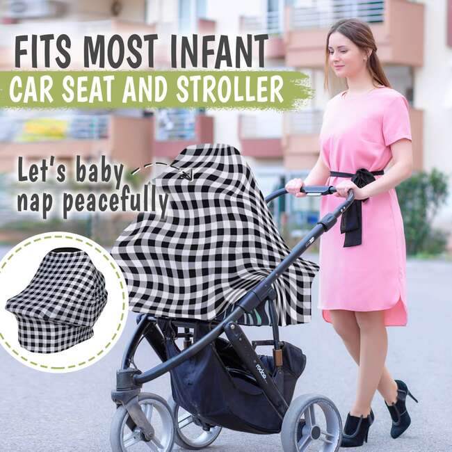 All in 1 Multi-Use Cover, Gingham - Nursing Covers - 4