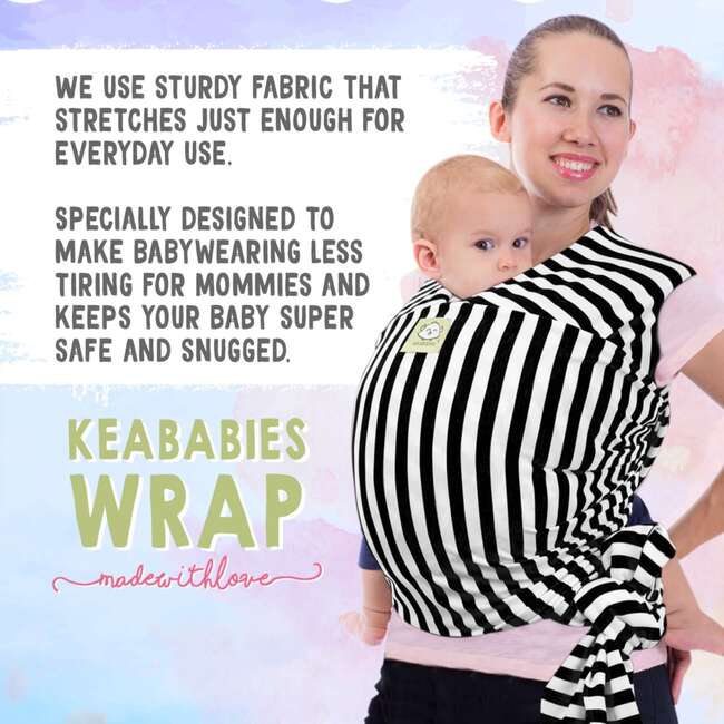 Baby Wrap Carrier, Black Stripes - Carriers - 4
