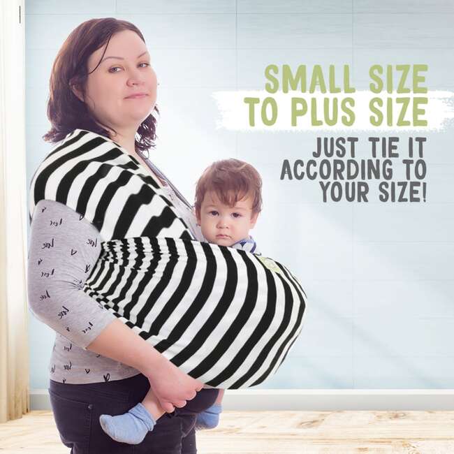 Baby Wrap Carrier, Black Stripes - Carriers - 5