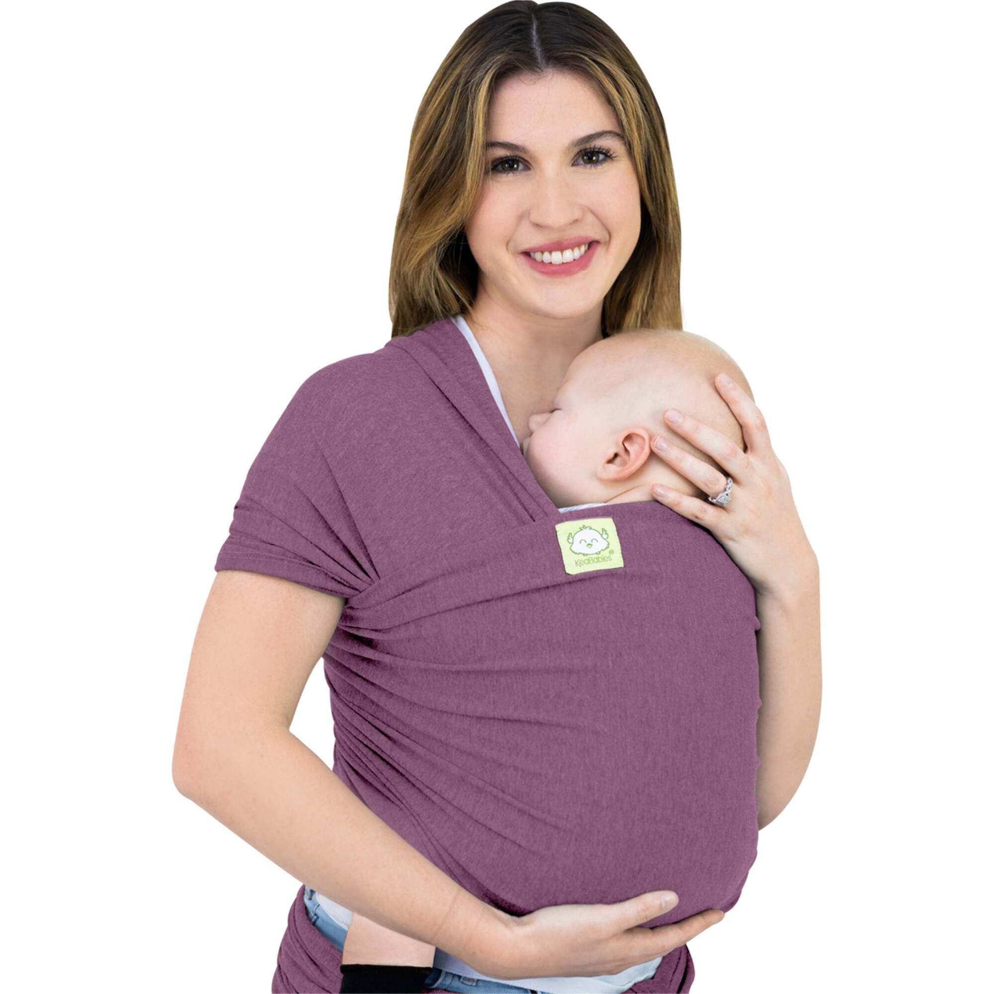 Baby Wrap Carrier, Dark Mauve - Carriers - 1