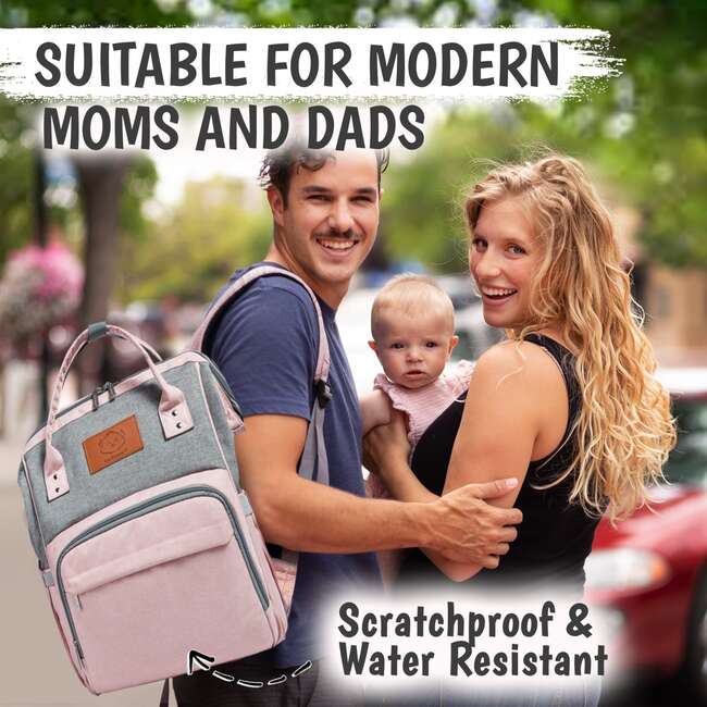 Original Diaper Backpack, Pink Gray - Carriers - 6