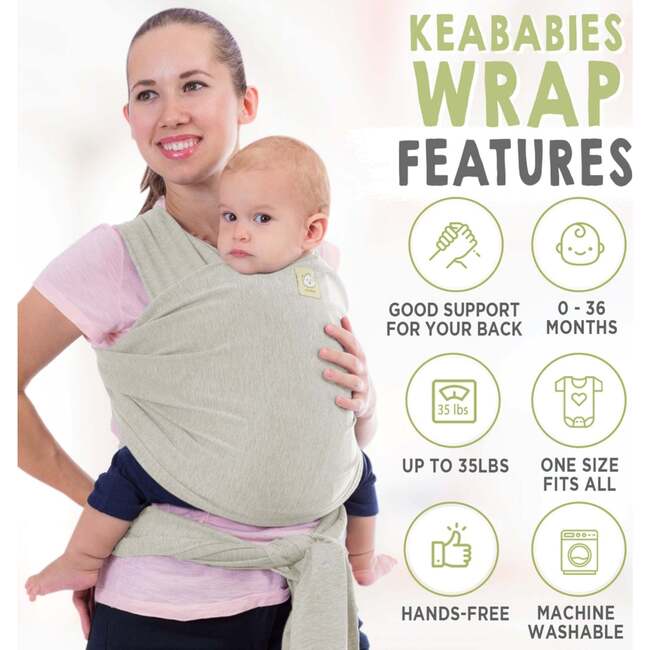 Baby Wrap Carrier, Stone Gray