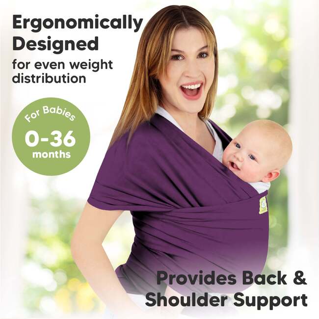 Baby Wrap Carrier, Royal Purple - Carriers - 2