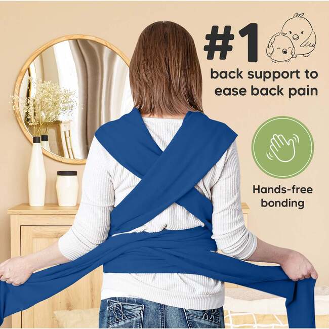 Baby Wrap Carrier, Cobalt Blue - Carriers - 5