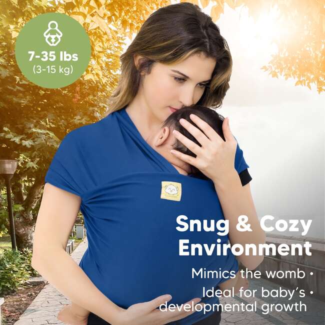 Baby Wrap Carrier, Cobalt Blue - Carriers - 6