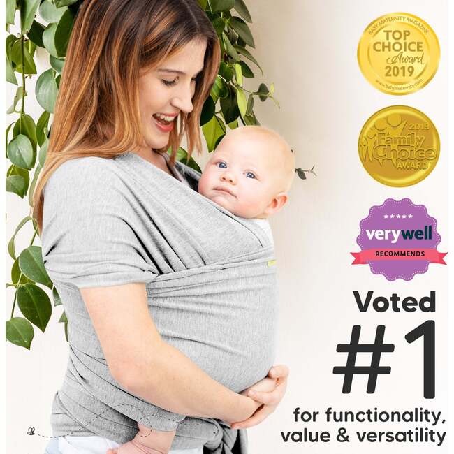 Baby Wrap Carrier, Light Heather - Carriers - 3