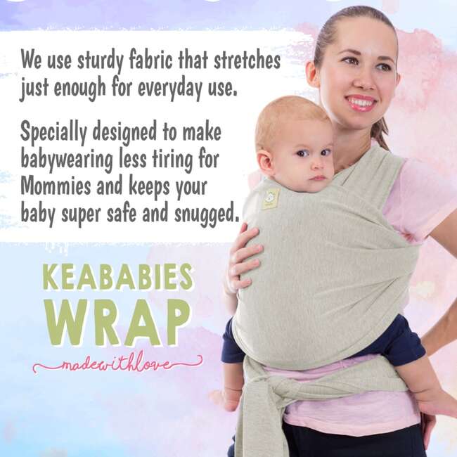 Baby Wrap Carrier, Stone Gray - Carriers - 4