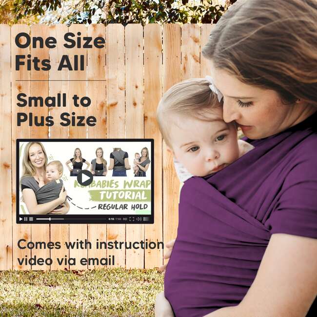 Baby Wrap Carrier, Royal Purple - Carriers - 4